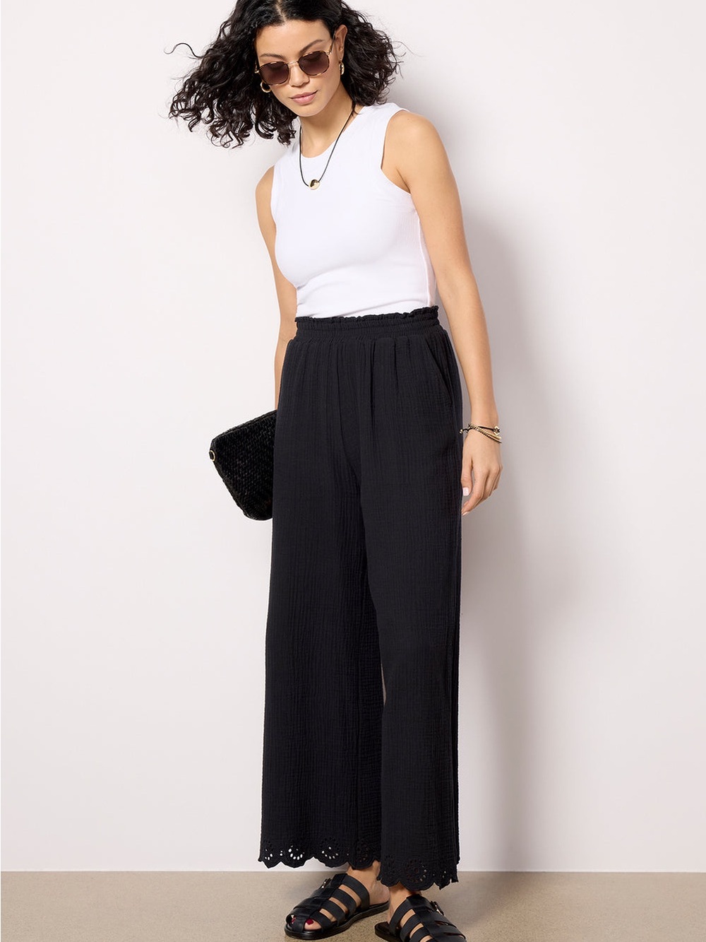 Design History Eden Gauze Eyelet Pant